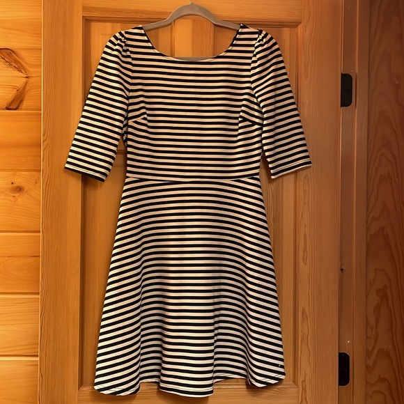 Kathy Fit & Flare Striped Dress Black/White - Picture 3 of 5